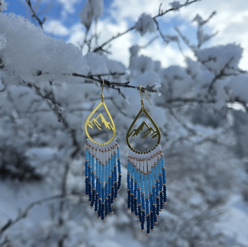 Glacial Peaks Handbeaded Earrings